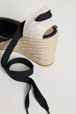 Espadrillas con zeppa - Nero