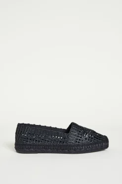 Espadrillas effetto rafia - Nero