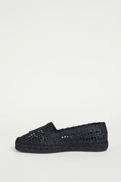 Espadrillas effetto rafia - Nero