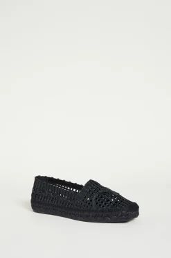 Espadrillas effetto rafia - Nero