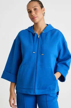 Felpa ampia in jersey doppio - Azzurro