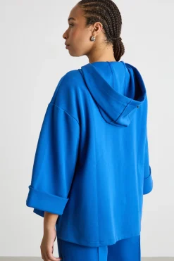Felpa ampia in jersey doppio - Azzurro