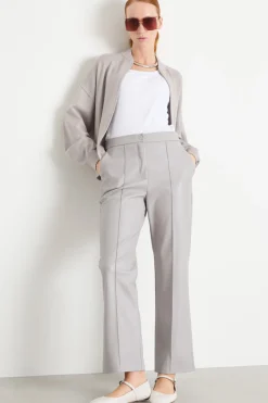 Felpa boxy con zip - Grigio