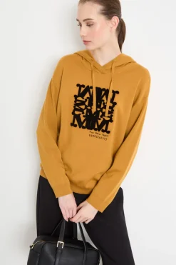 Felpa con cappuccio a coulisse - Giallo