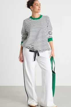 Felpa con coulisse al fondo - Bianco Nero Verde