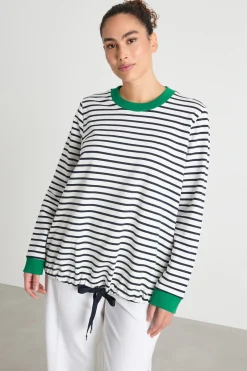 Felpa con coulisse al fondo - Bianco Nero Verde