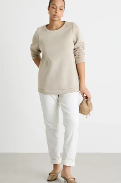 Felpa con strass - Beige