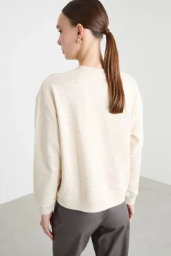 Felpa con strass - Bianco