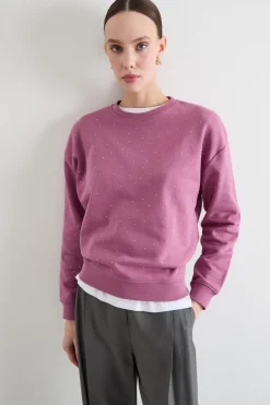 Felpa con strass - Rosa