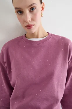 Felpa con strass - Rosa