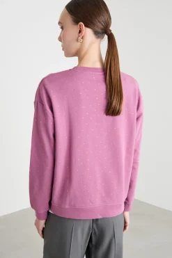 Felpa con strass - Rosa