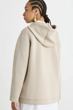 Felpa con tasche a marsupio - Beige
