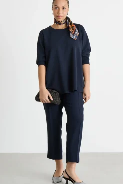 Felpa in jersey stretch - Blu