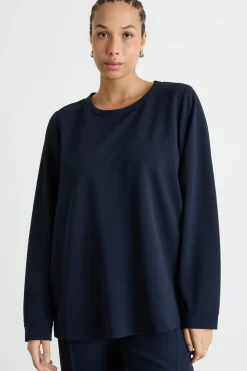 Felpa in jersey stretch - Blu