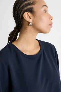 Felpa in jersey stretch - Blu