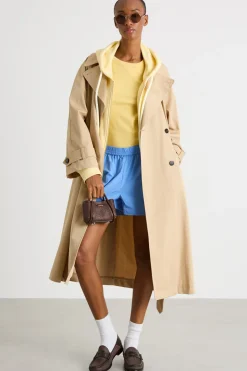 Felpa oversize con cappuccio - Giallo
