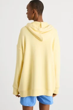 Felpa oversize con cappuccio - Giallo
