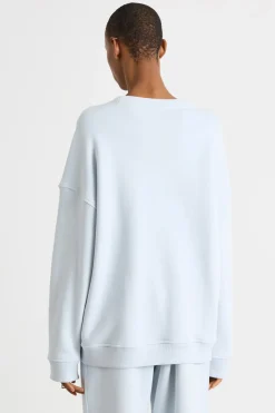 Felpa oversize con zip sulle maniche - Azzurro