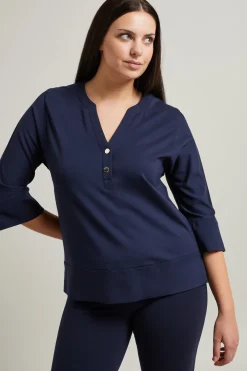 Felpa scollo a V - Blu