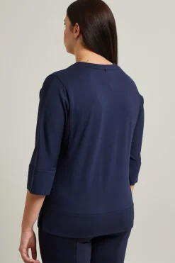Felpa scollo a V - Blu