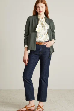 Felpa stile bomber con zip - Verde Scuro