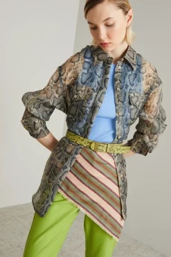 Foulard a triangolo in cotone - Rosa