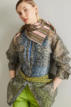 Foulard a triangolo in cotone - Rosa