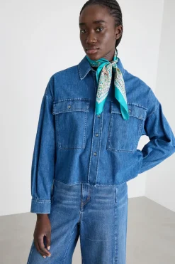 Foulard in seta - Azzurro