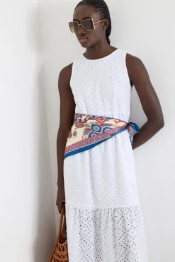 Foulard in seta - Beige Blu