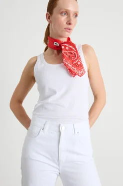 Foulard stampato in seta - Rosso