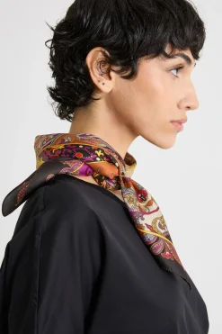 Foulard stampato - Marrone