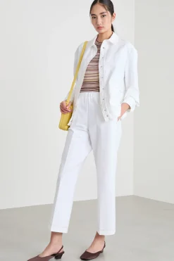 Giacca a camicia in tela - Bianco