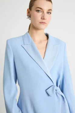 Giacca aderente con nastro - Azzurro