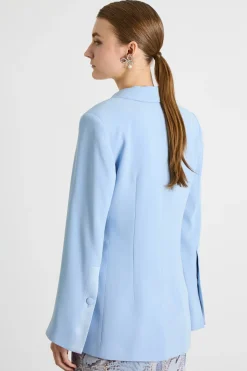 Giacca aderente con nastro - Azzurro