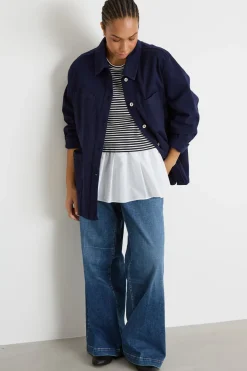 Giacca ampia in bull - Blu
