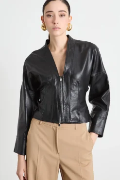 Giacca biker sfiancata - Nero