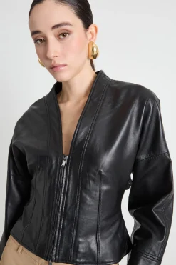 Giacca biker sfiancata - Nero