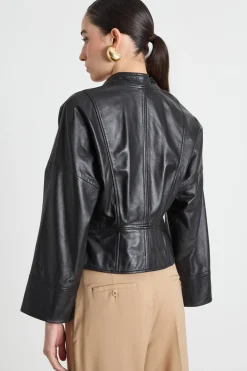 Giacca biker sfiancata - Nero