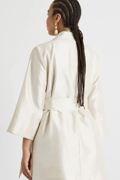 Giacca blazer in shantung - Avorio