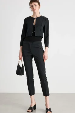 Giacca bolero con ganci - Nero