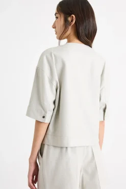 Giacca boxy a maniche corte - Grigio