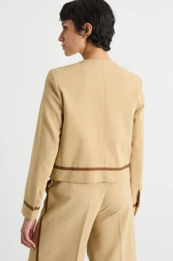 Giacca boxy con tasche - Cammello