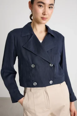 Giacca boxy doppiopetto - Blu