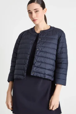 Giacca boxy imbottita - Blu Scuro