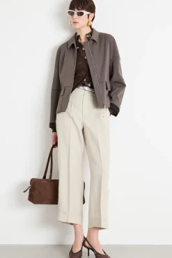 Giacca boxy in jersey - Marrone