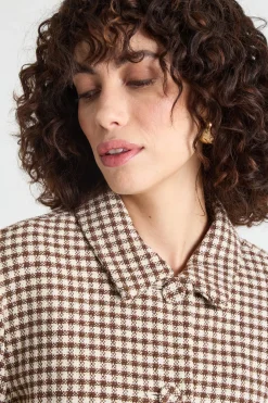 Giacca boxy in stuoia - Marrone Beige