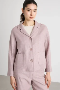 Giacca boxy in stuoia - Rosa