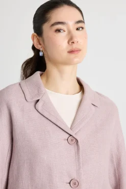 Giacca boxy in stuoia - Rosa