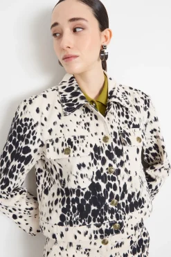 Giacca boxy stampata - Bianco Nero