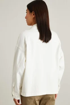 Giacca camicia in drill di cotone - Bianco